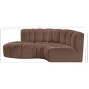  Manufacturer Color_Brown -- Arc 70" Brown Vegan Leather Upholstered 3 pc Modular Sectional IMAGE 11