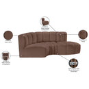  Manufacturer Color_Brown -- Arc 70" Brown Vegan Leather Upholstered 3 pc Modular Sectional IMAGE 12