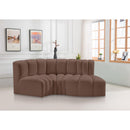  Manufacturer Color_Brown -- Arc 70" Brown Vegan Leather Upholstered 3 pc Modular Sectional IMAGE 2