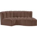  Manufacturer Color_Brown -- Arc 70" Brown Vegan Leather Upholstered 3 pc Modular Sectional IMAGE 5