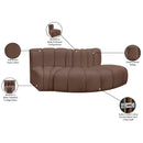  Manufacturer Color_Brown -- Arc 77" Brown Vegan Leather Upholstered 3 pc Modular Sectional IMAGE 11