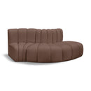  Manufacturer Color_Brown -- Arc 77" Brown Vegan Leather Upholstered 3 pc Modular Sectional IMAGE 1
