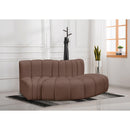  Manufacturer Color_Brown -- Arc 77" Brown Vegan Leather Upholstered 3 pc Modular Sectional IMAGE 2