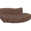  Manufacturer Color_Brown -- Arc 77" Brown Vegan Leather Upholstered 3 pc Modular Sectional IMAGE 3