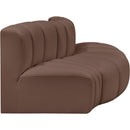  Manufacturer Color_Brown -- Arc 77" Brown Vegan Leather Upholstered 3 pc Modular Sectional IMAGE 4