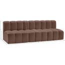  Manufacturer Color_Brown -- Arc 89.5" Brown Vegan Leather Upholstered 3 pc Modular Sectional IMAGE 11