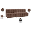  Manufacturer Color_Brown -- Arc 89.5" Brown Vegan Leather Upholstered 3 pc Modular Sectional IMAGE 12