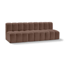  Manufacturer Color_Brown -- Arc 89.5" Brown Vegan Leather Upholstered 3 pc Modular Sectional IMAGE 1