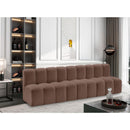Meridian Arc Brown Vegan Leather 3 pc Modular Sectional IMAGE 2