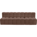  Manufacturer Color_Brown -- Arc 89.5" Brown Vegan Leather Upholstered 3 pc Modular Sectional IMAGE 3