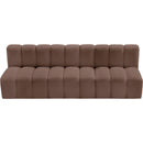  Manufacturer Color_Brown -- Arc 89.5" Brown Vegan Leather Upholstered 3 pc Modular Sectional IMAGE 4