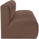  Manufacturer Color_Brown -- Arc 89.5" Brown Vegan Leather Upholstered 3 pc Modular Sectional IMAGE 5