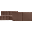  Manufacturer Color_Brown -- Arc 108" Brown Vegan Leather Upholstered 4 pc Modular Sectional IMAGE 3