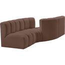  Manufacturer Color_Brown -- Arc 108" Brown Vegan Leather Upholstered 4 pc Modular Sectional IMAGE 4