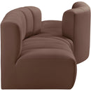 Meridian Arc Brown Vegan Leather 4 pc Modular Sectional IMAGE 5