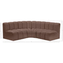  Manufacturer Color_Brown -- Arc 103" Brown Vegan Leather Upholstered 4 pc Modular Sectional IMAGE 11