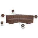  Manufacturer Color_Brown -- Arc 103" Brown Vegan Leather Upholstered 4 pc Modular Sectional IMAGE 12