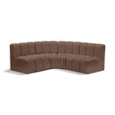  Manufacturer Color_Brown -- Arc 103" Brown Vegan Leather Upholstered 4 pc Modular Sectional IMAGE 1