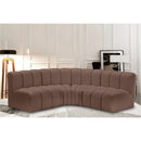  Manufacturer Color_Brown -- Arc 103" Brown Vegan Leather Upholstered 4 pc Modular Sectional IMAGE 2