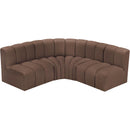  Manufacturer Color_Brown -- Arc 103" Brown Vegan Leather Upholstered 4 pc Modular Sectional IMAGE 3