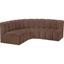  Manufacturer Color_Brown -- Arc 103" Brown Vegan Leather Upholstered 4 pc Modular Sectional IMAGE 4