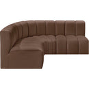  Manufacturer Color_Brown -- Arc 103" Brown Vegan Leather Upholstered 4 pc Modular Sectional IMAGE 5