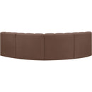  Manufacturer Color_Brown -- Arc 103" Brown Vegan Leather Upholstered 4 pc Modular Sectional IMAGE 6