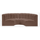  Manufacturer Color_Brown -- Arc 88" Brown Vegan Leather Upholstered 4 pc Modular Sectional IMAGE 11