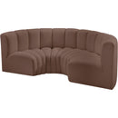  Manufacturer Color_Brown -- Arc 88" Brown Vegan Leather Upholstered 4 pc Modular Sectional IMAGE 4
