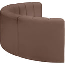  Manufacturer Color_Brown -- Arc 88" Brown Vegan Leather Upholstered 4 pc Modular Sectional IMAGE 5