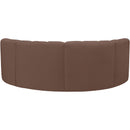 Meridian Arc Brown Vegan Leather 4 pc Modular Sectional IMAGE 6