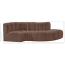  Manufacturer Color_Brown -- Arc 104" Brown Vegan Leather Upholstered 4 pc Modular Sectional IMAGE 10