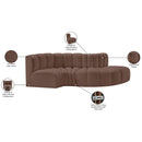  Manufacturer Color_Brown -- Arc 104" Brown Vegan Leather Upholstered 4 pc Modular Sectional IMAGE 11