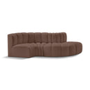 Meridian Arc Brown Vegan Leather 4 pc Modular Sectional IMAGE 1