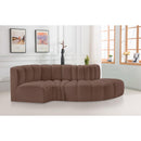  Manufacturer Color_Brown -- Arc 104" Brown Vegan Leather Upholstered 4 pc Modular Sectional IMAGE 2