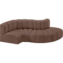  Manufacturer Color_Brown -- Arc 104" Brown Vegan Leather Upholstered 4 pc Modular Sectional IMAGE 3