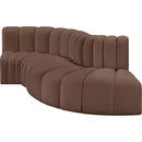 Manufacturer Color_Brown -- Arc 104" Brown Vegan Leather Upholstered 4 pc Modular Sectional IMAGE 4