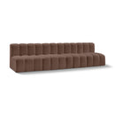  Manufacturer Color_Brown -- Arc 119" Brown Vegan Leather Upholstered 4 pc Modular Sectional IMAGE 1