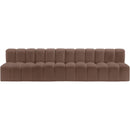  Manufacturer Color_Brown -- Arc 119" Brown Vegan Leather Upholstered 4 pc Modular Sectional IMAGE 3