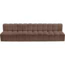  Manufacturer Color_Brown -- Arc 119" Brown Vegan Leather Upholstered 4 pc Modular Sectional IMAGE 4