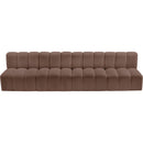 Meridian Arc Brown Vegan Leather 4 pc Modular Sectional IMAGE 4