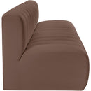  Manufacturer Color_Brown -- Arc 119" Brown Vegan Leather Upholstered 4 pc Modular Sectional IMAGE 6