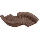 Meridian Arc Brown Vegan Leather 4 pc Modular Sectional IMAGE 4