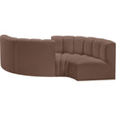  Manufacturer Color_Brown -- Arc 102" Brown Vegan Leather Upholstered 4 pc Modular Sectional IMAGE 6