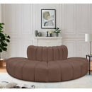  Manufacturer Color_Brown -- Arc 90" Brown Vegan Leather Upholstered 4 pc Modular Sectional IMAGE 2