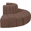 Meridian Arc Brown Vegan Leather 4 pc Modular Sectional IMAGE 5