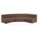  Manufacturer Color_Brown -- Arc 133" Brown Vegan Leather Upholstered 5 pc Modular Sectional IMAGE 11