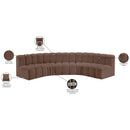  Manufacturer Color_Brown -- Arc 133" Brown Vegan Leather Upholstered 5 pc Modular Sectional IMAGE 12