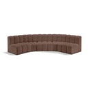  Manufacturer Color_Brown -- Arc 133" Brown Vegan Leather Upholstered 5 pc Modular Sectional IMAGE 1