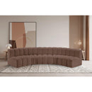  Manufacturer Color_Brown -- Arc 133" Brown Vegan Leather Upholstered 5 pc Modular Sectional IMAGE 2